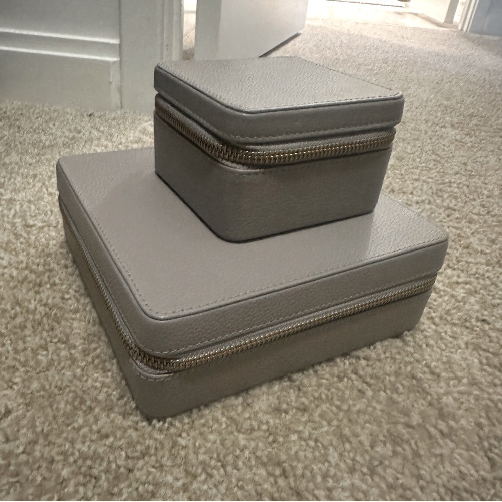 Pottery Barn Quinn Jewelry Travel Cases  (Petite and Small Matching Set)